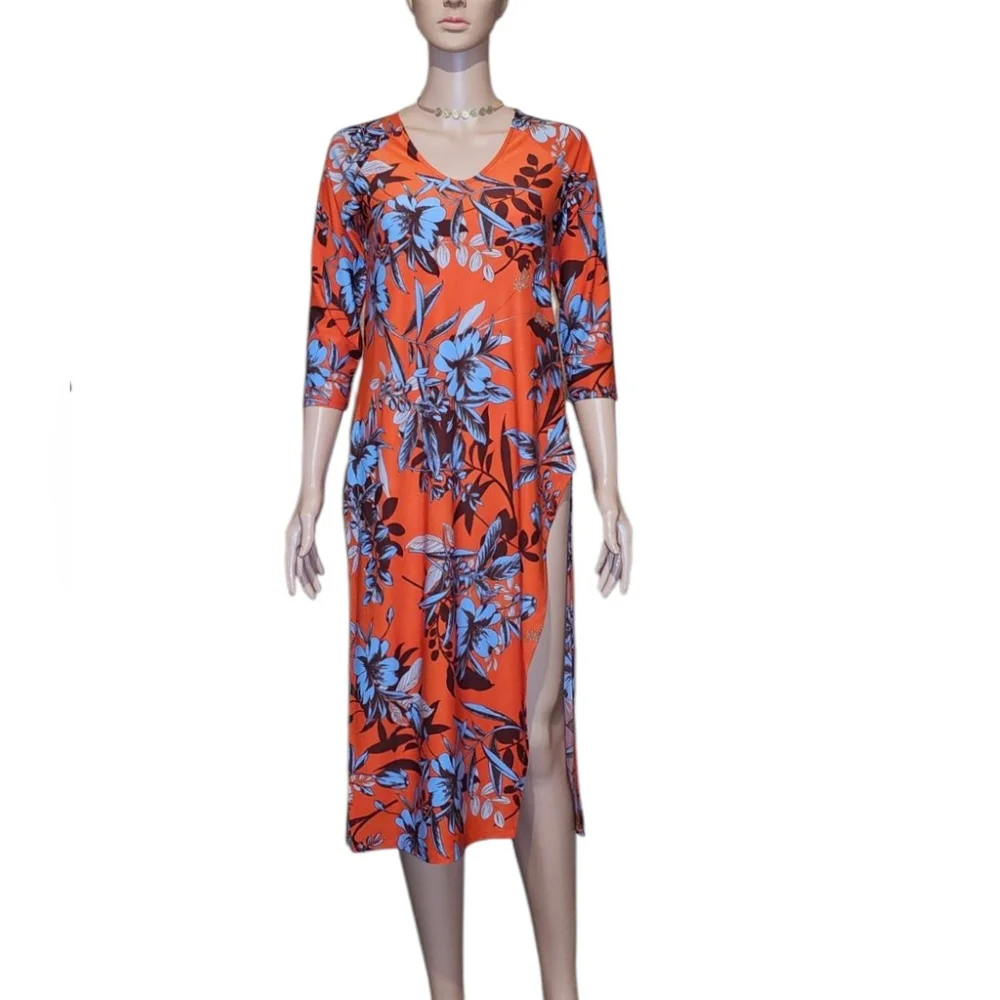 NWOT Women with Control by Renee Greenstein Side Slits Dress